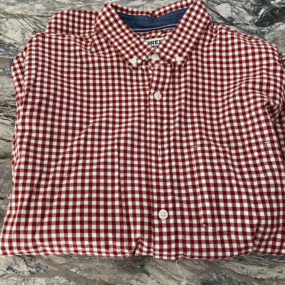 Express red and white long sleeve